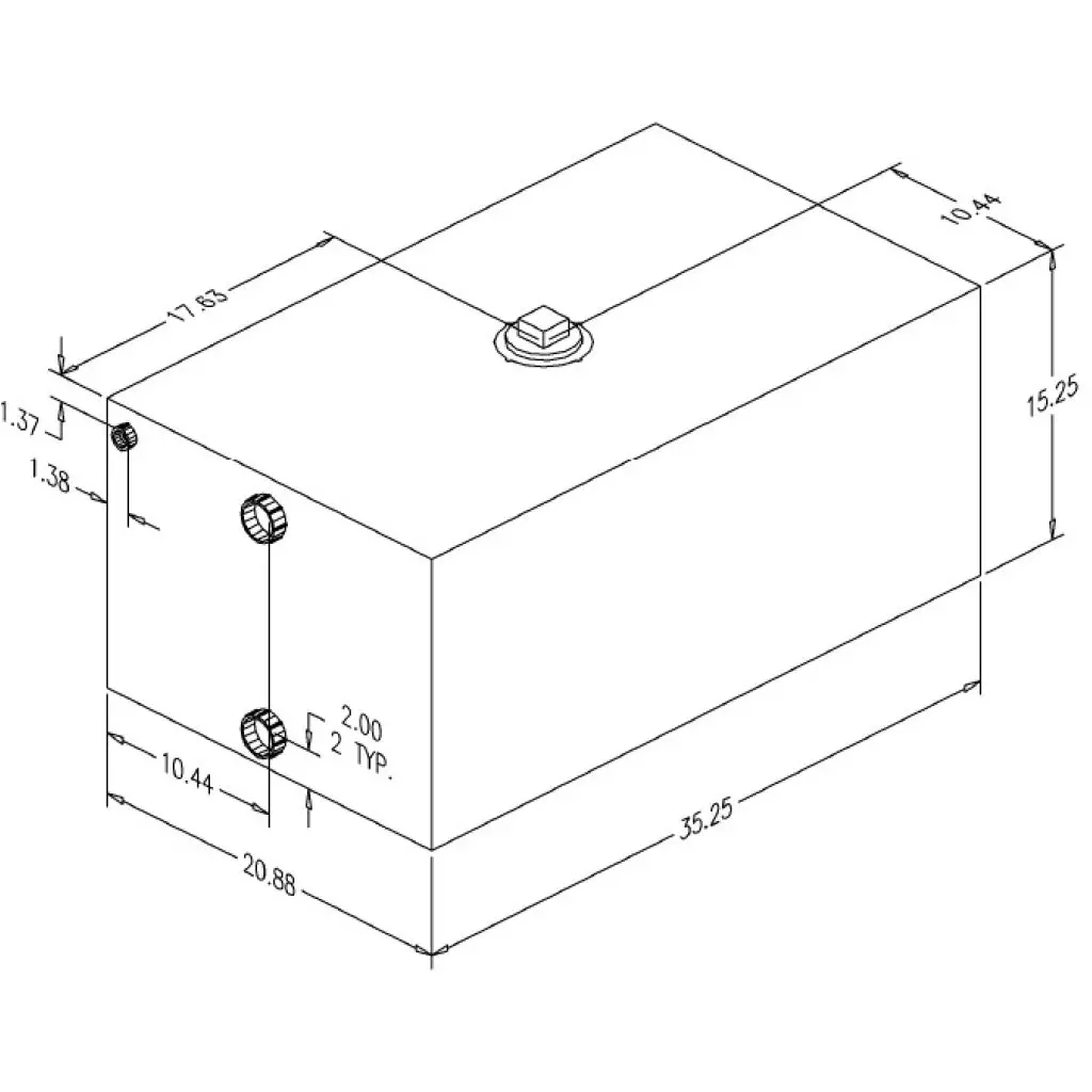 45 Gallon Waste Tank 32.25"L X 20.88" W X 15.25"H 1