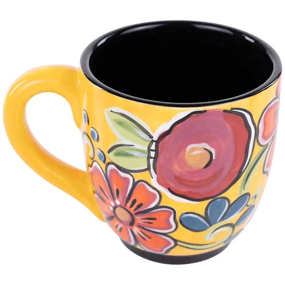 Glory Haus Ceramic Yellow Floral Mug - 16 Oz. 1