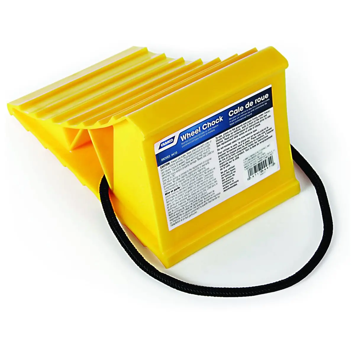 Camco Plastic Trailer Wheel Chock W/ Rope 1