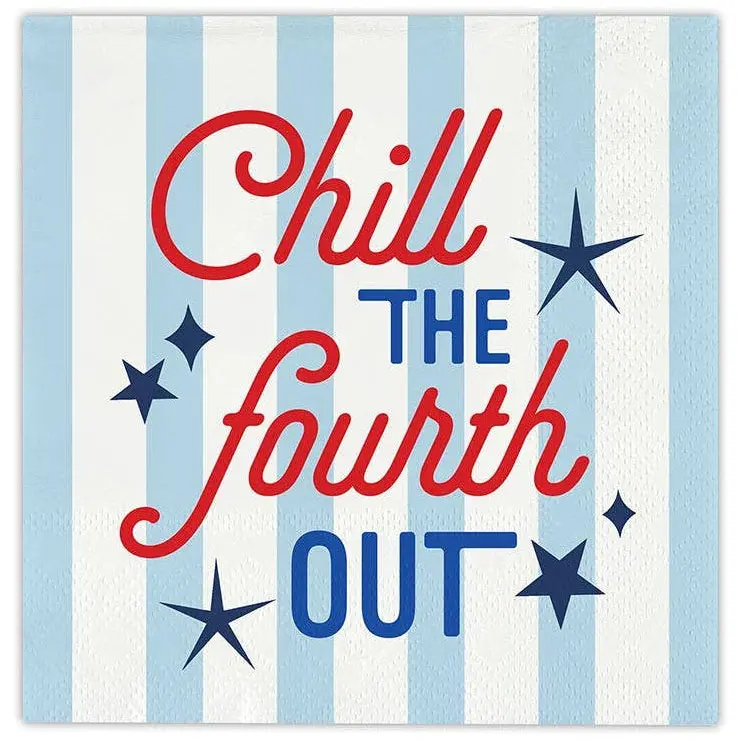 Slant Patriotic Paper Beverage Napkins - 20 Pc. 1