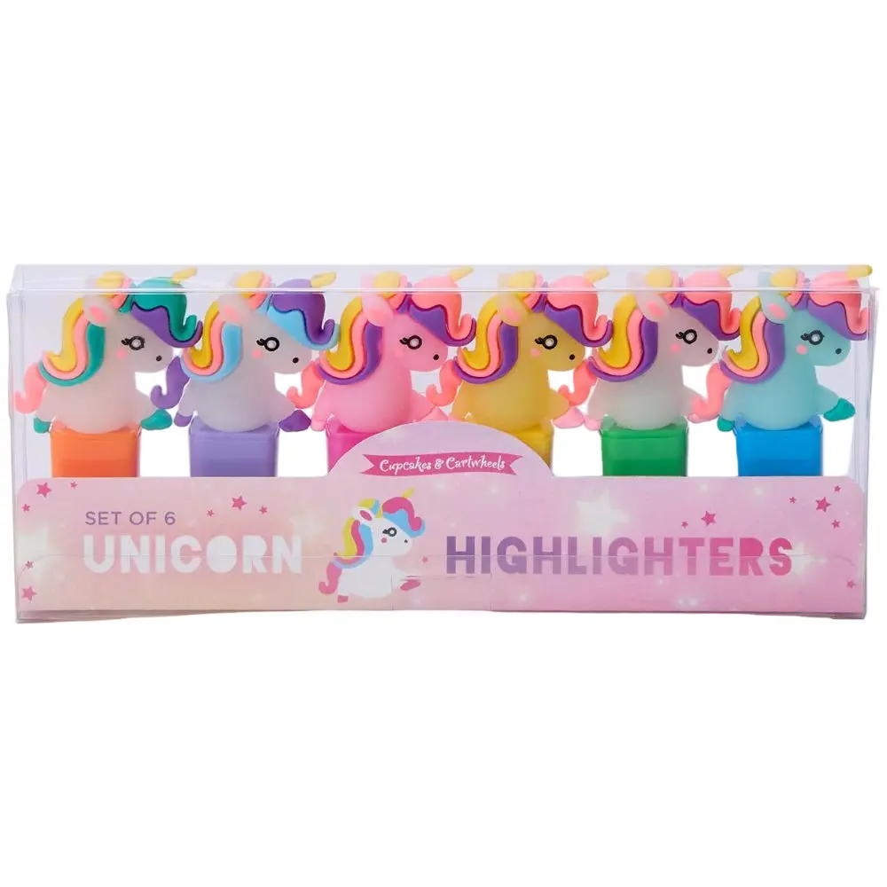 Cupcakes & Cartwheels Unicorn Highlighter Set - 6 Pc. 1