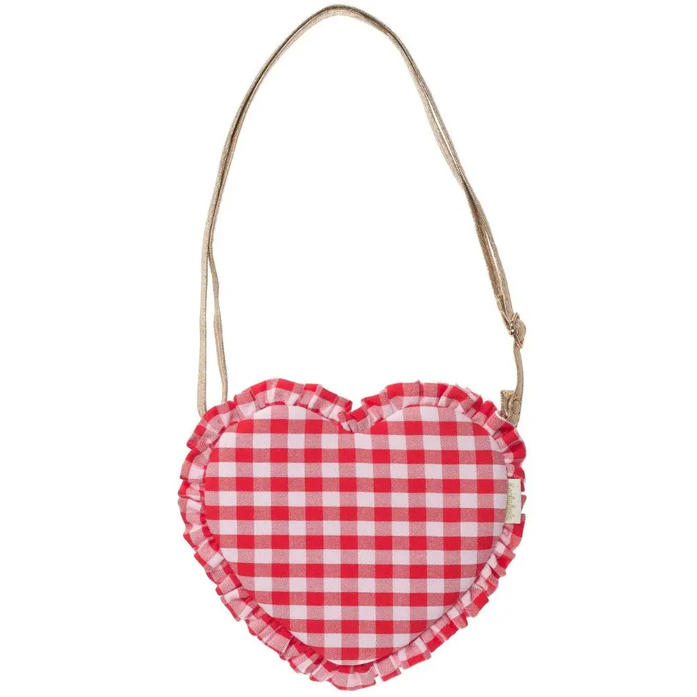 Rockahula Kids Gingham Heart Ruffle Bag - 5.5" X 6.7" 1