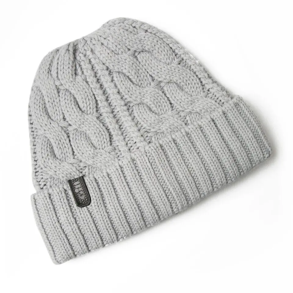 Gill Cable Knit Beanie Grey 1