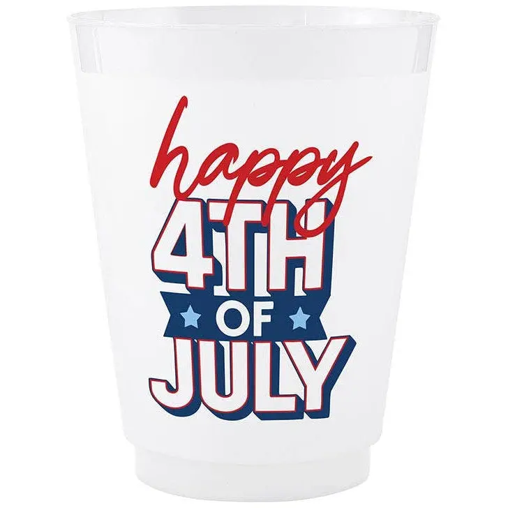 Slant Patriotic Frosted Plastic Party Cups - 8 Pc. (16 Oz.) 2
