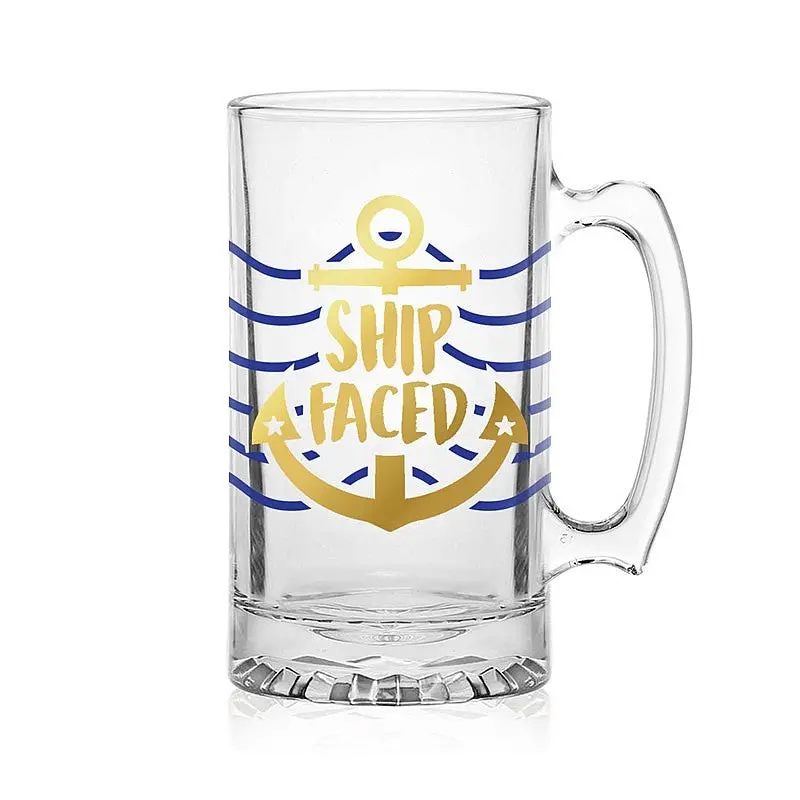 Ship Faced Tankard Glass 1