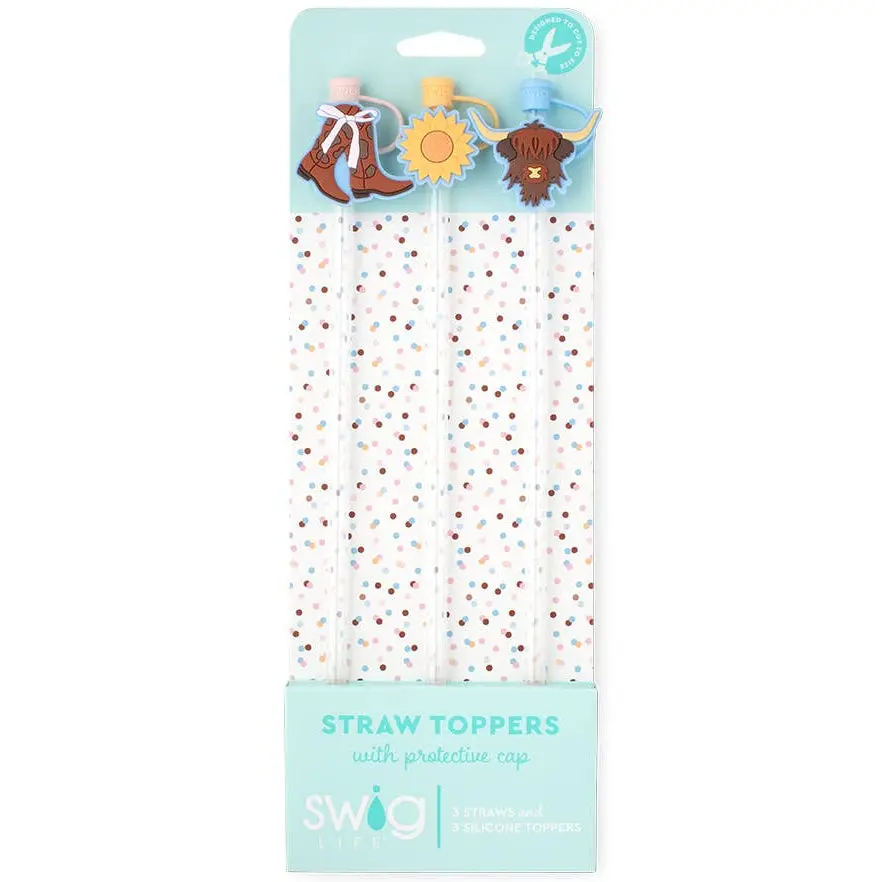 Swig Silicone Straw Toppers + Straws - 6 Pc. 1