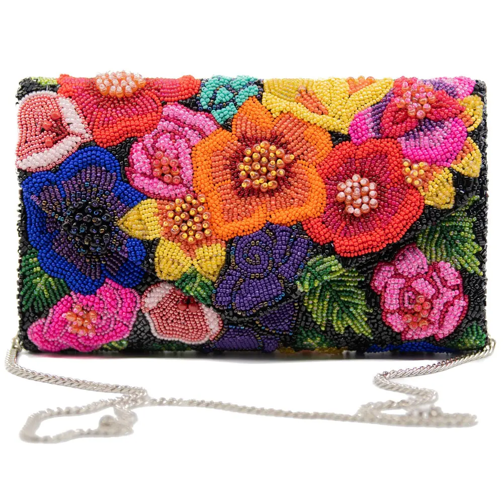 Tiana Designs Handmade Beaded Clutch Bag - 6.5" X 10.3" 2