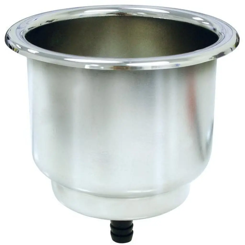 Stainless Recessed Drink Holder W/Spigot 1