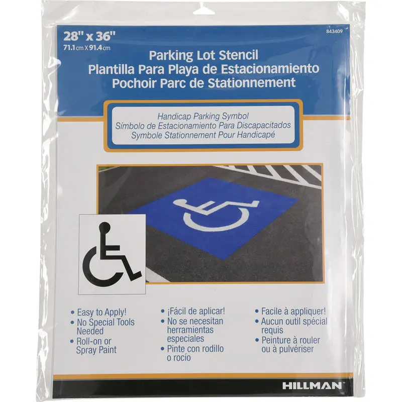 Hillman Handicap Space Parking Lot Stencil - 28" X 36" 1