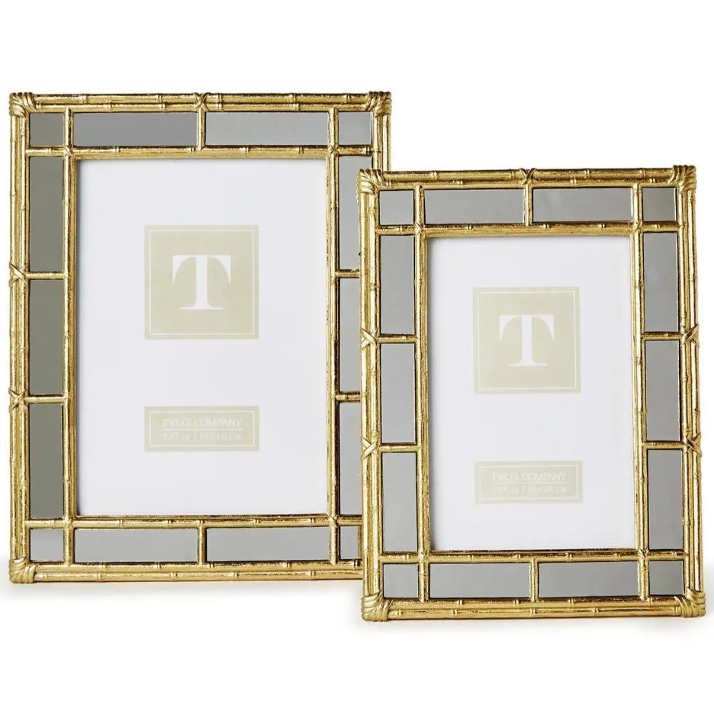 Gold Faux Bamboo Mirrored Photo Frame 1