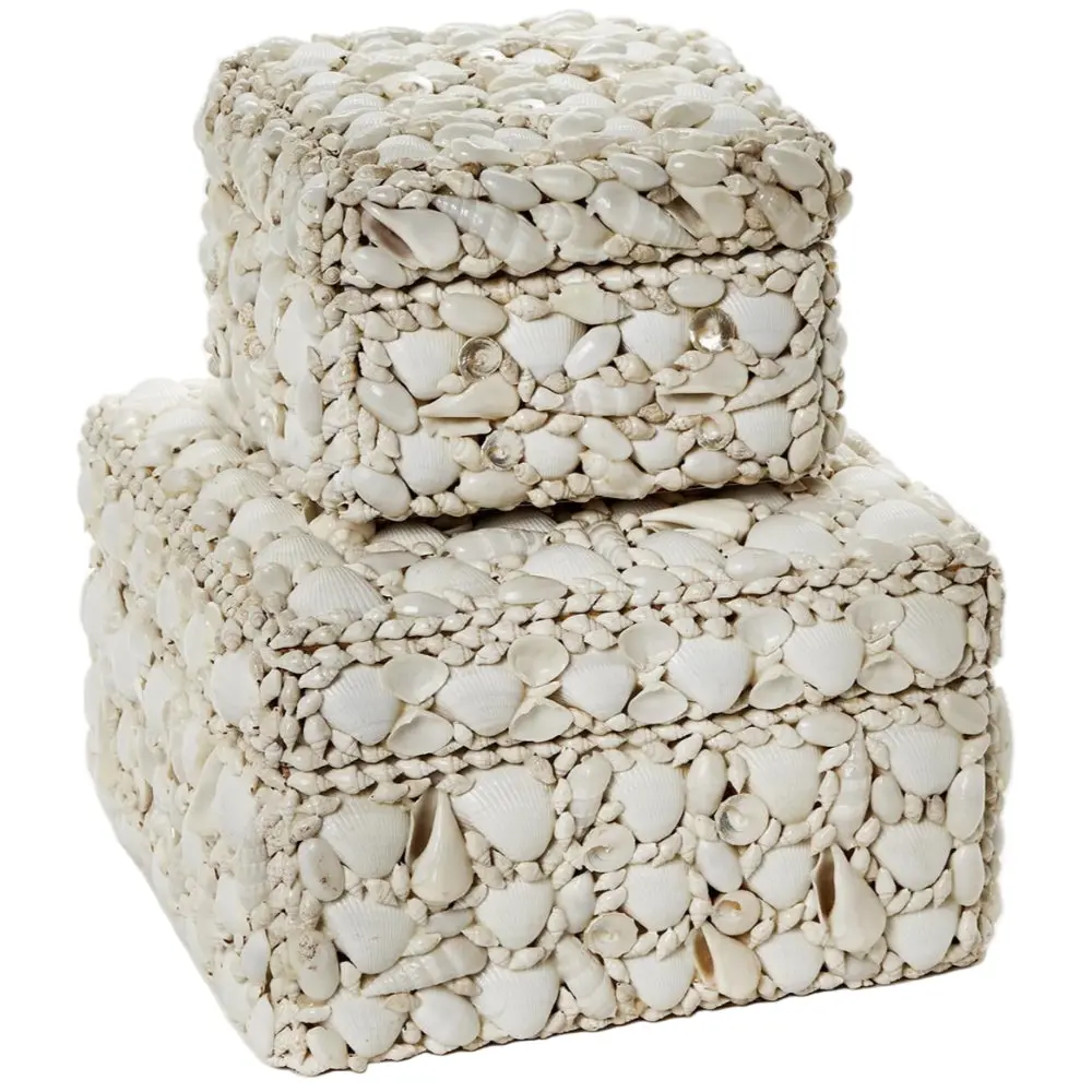 Two's Co. White Seashell Jewelry Boxes 1