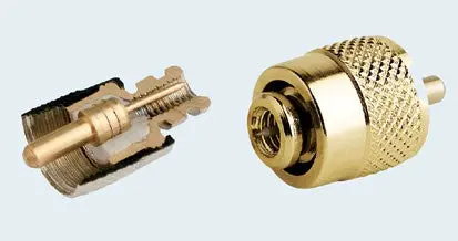 Pl259 Connector Gold Plated Solderlessfor Rg58 1