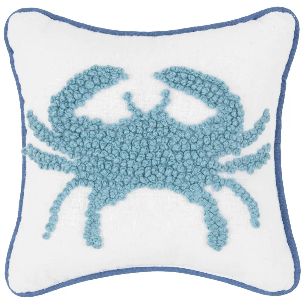 French Knot Coastal Crab Throw Pillow - 8" X 8" 1
