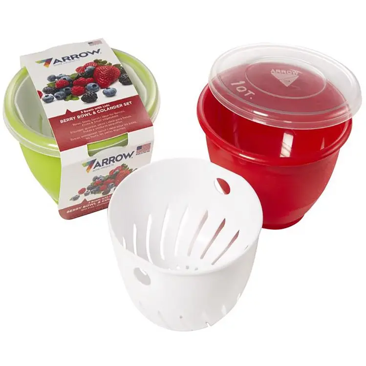 Arrow Plastic Assorted Berry Bowls & Colander Set - 3 Pc. 1