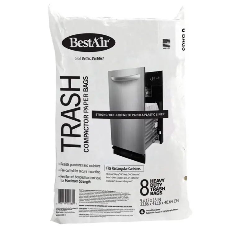 Bestair 10-Gallon Flat Top Trash Compactor Bags - 8 Pc. 1