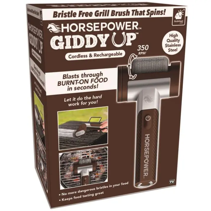 Horsepower "Giddy Up" Stainless Steel Rolling Grill Brush 1