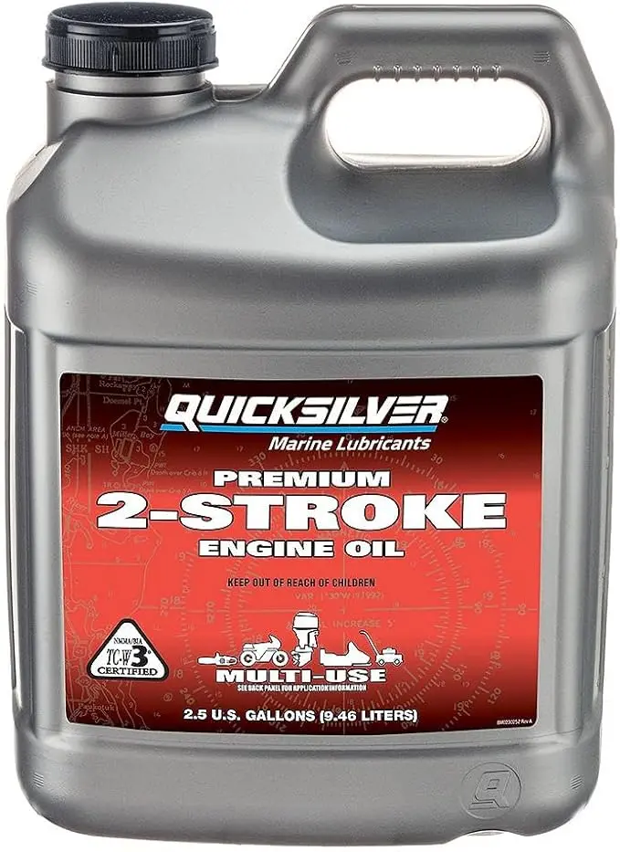 Quicksilver 8M0229791 Premium 2-Stroke Engine Oil  Outboards  Pwcs  Snowmobiles And Motorcycles - 2.5 Gallon 1