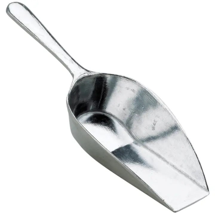 Harold's Kitchen Aluminum Flat-Bottom Food Scoop - 4.5" 1