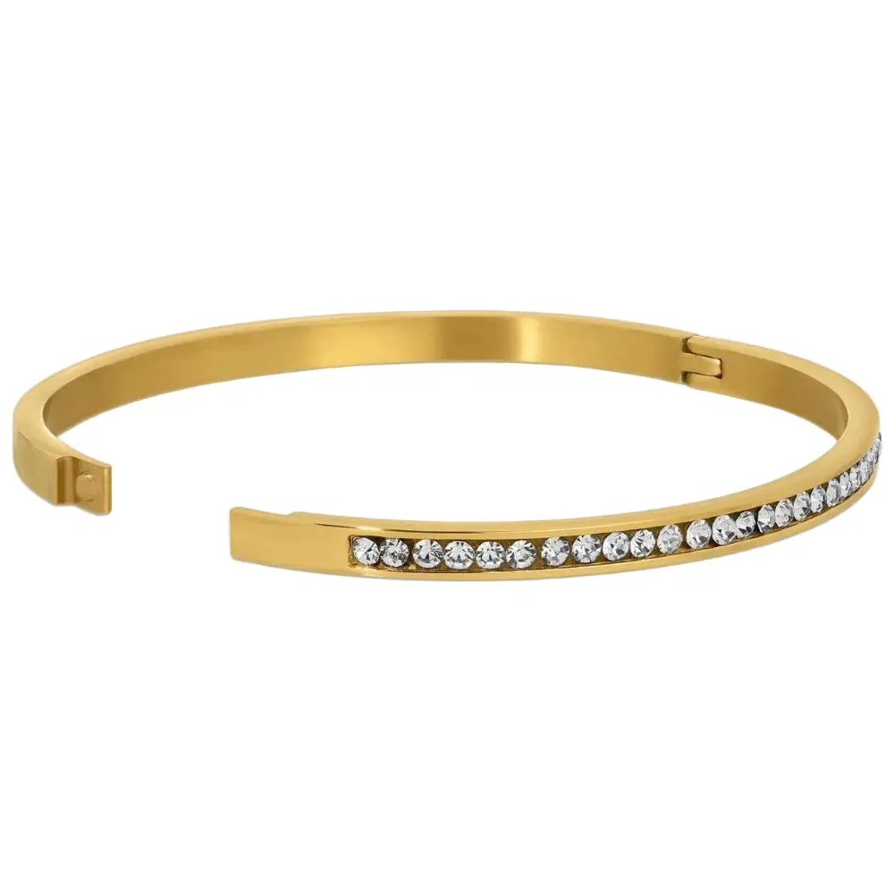 Splendid Iris Gold Pvd Plated Cubic Zirconia Bracelet 1