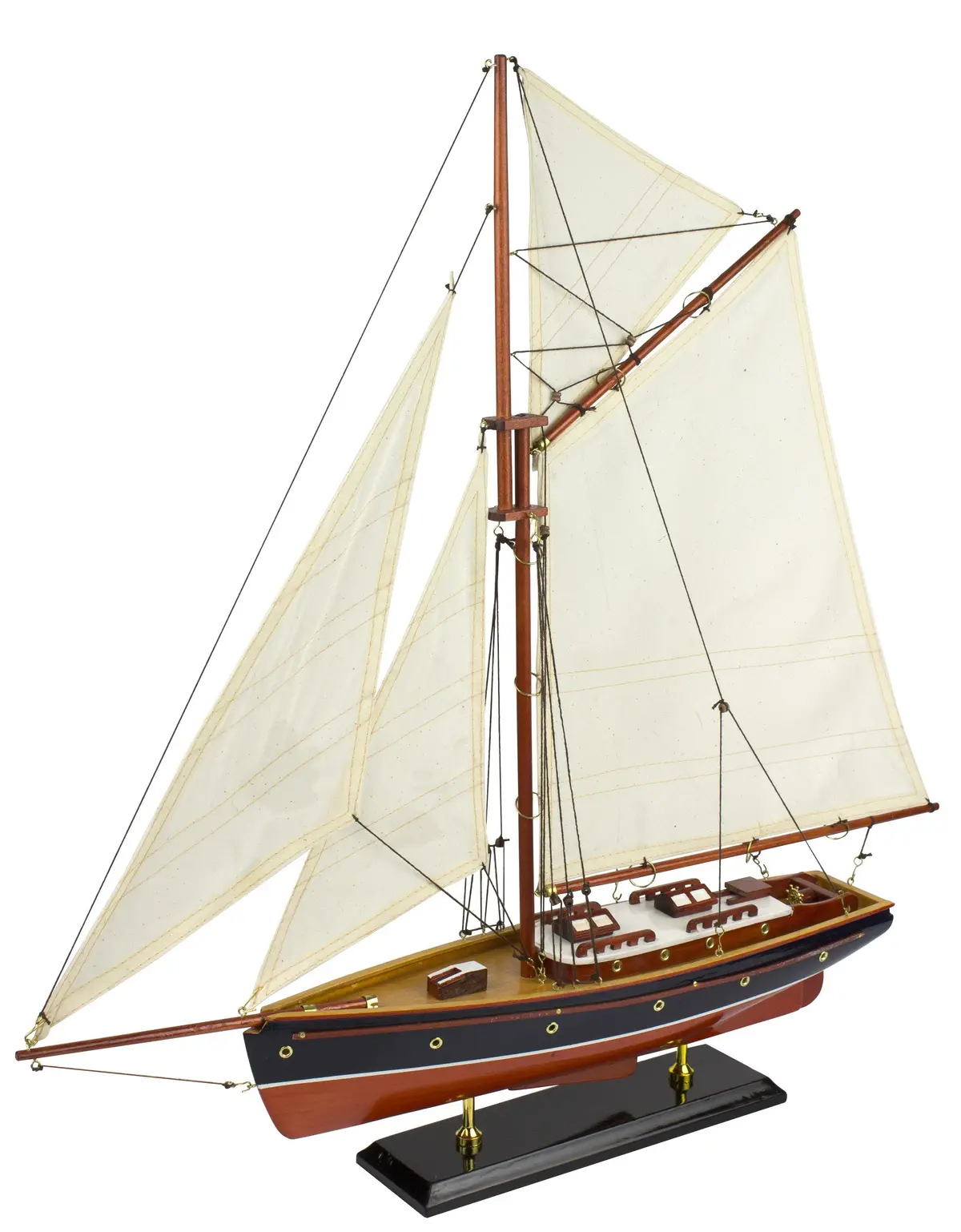 Gaff-Rigged Yacht With Cabin 60Cm 1