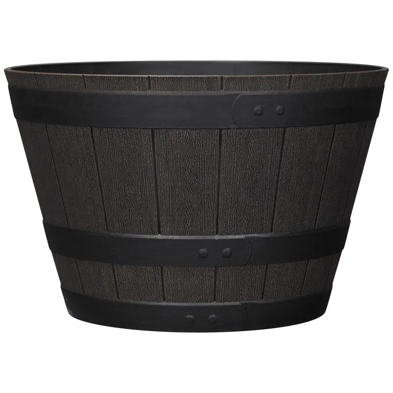 L&G Polyresin Whiskey Barrel Planter - 19" 1