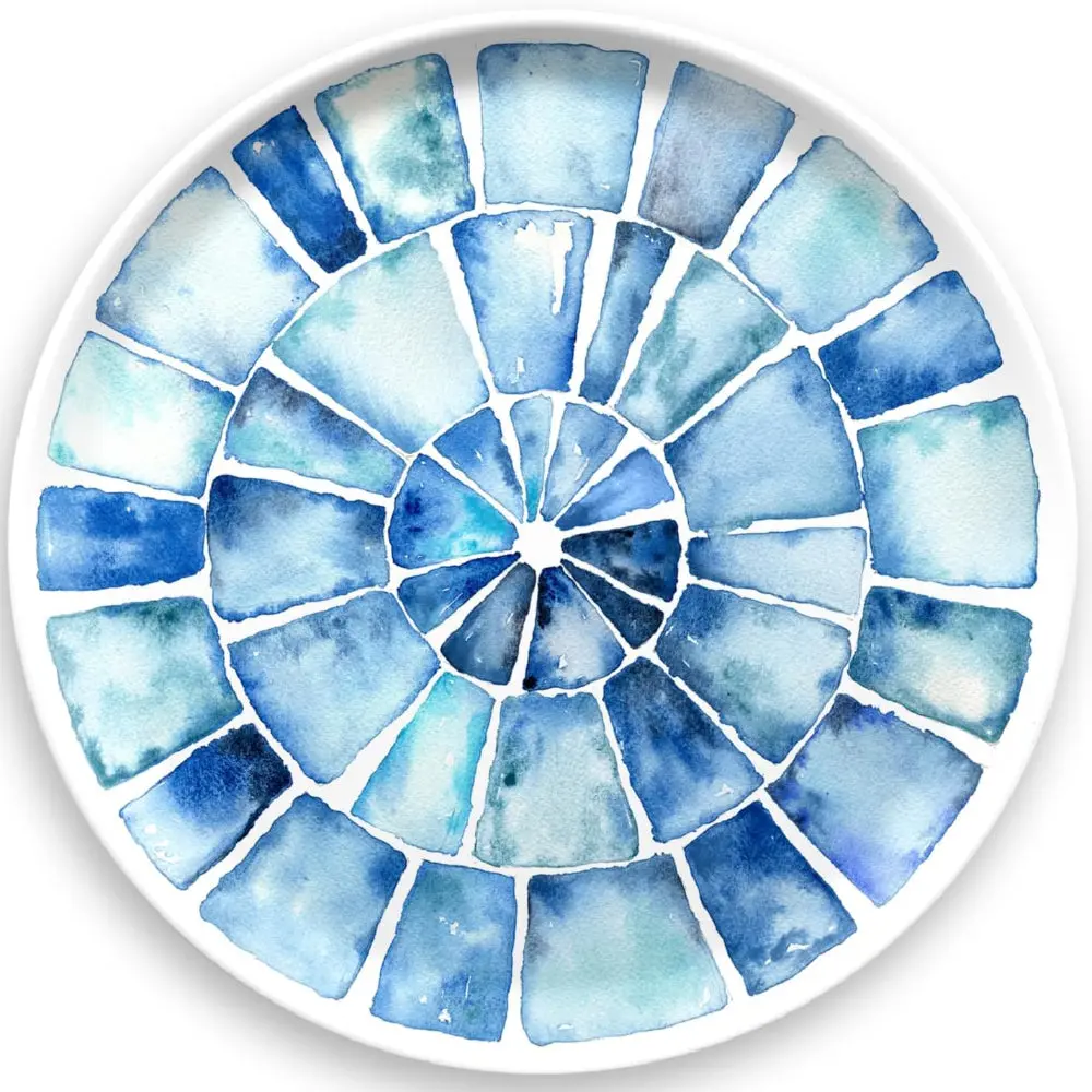 Tarhong Melamine Watercolor Pattern Platter - 14" 1