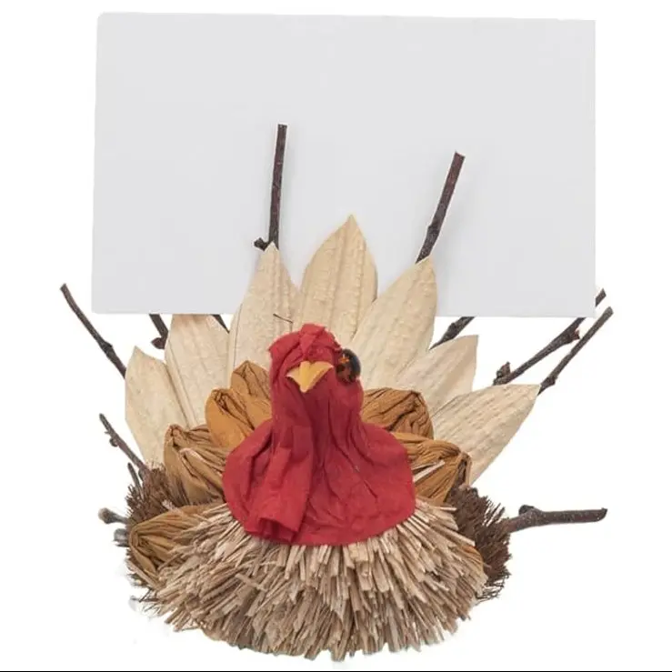 Mini Corn Husk Turkey Placecard Figurines - 3 Pc. 1