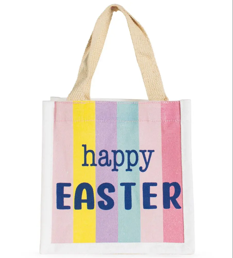 Royal Standard "Happy Easter" Petite Cotton Canvas Gift Tote - 7" X 7" 1