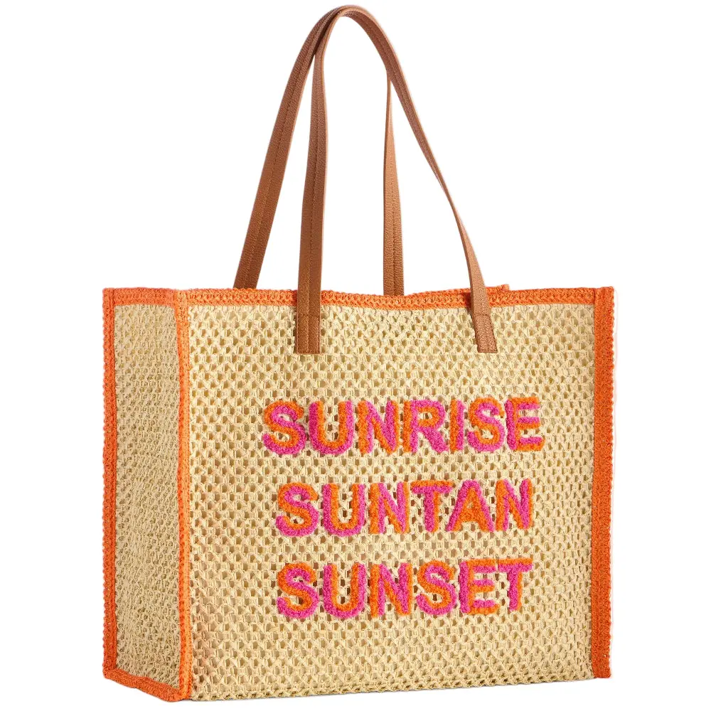 Shiraleah Paper Straw Market Tote - 8.5" X 14" X 17" 1