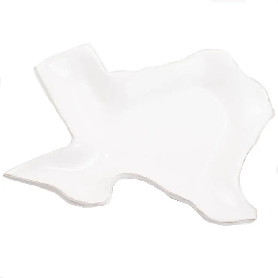 Royal Standard Ceramic Texas-Shaped Trinket Tray - 6" X 6" 1