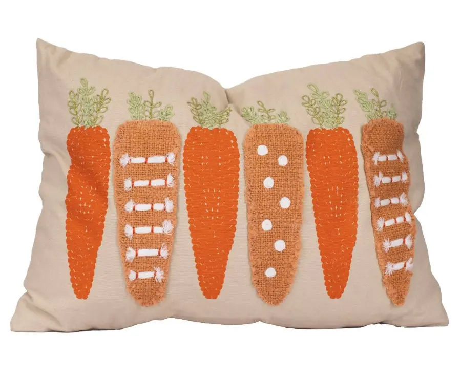 Royal Standard Chantenay Applique Carrot Pillow - 14" X 20" 1