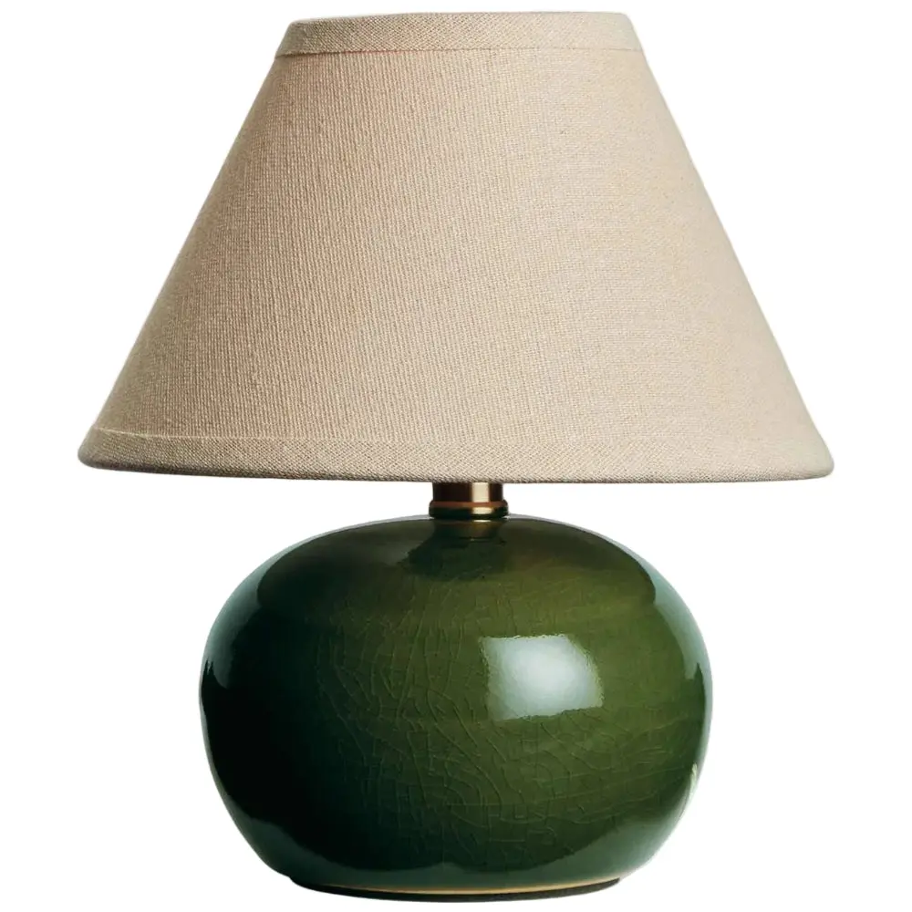 Napa Oscar Green Ceramic Crackle Glaze Mini Lamp - 8" 1