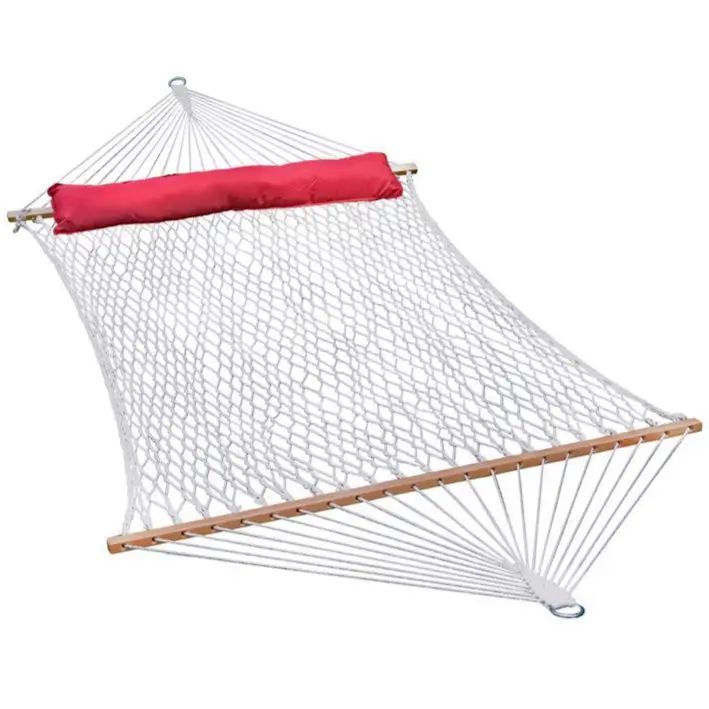 Algoma Double-Sized Cotton Rope Hammock - 59" 1