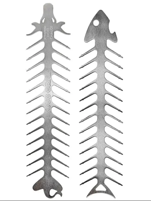 Proud Grill Stainless Steel Fishbone Slide N' Serve Skewers - 2 Pc. 1
