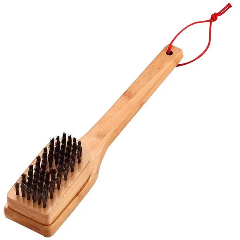 Weber Bamboo & Metal Bristle Grill Brush - 12" 1