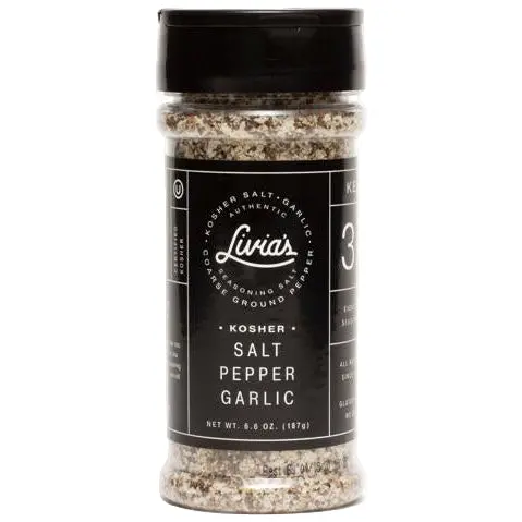 Livia's Kosher Salt / Pepper / Garlic Seasoning - 6.6 Oz. 1
