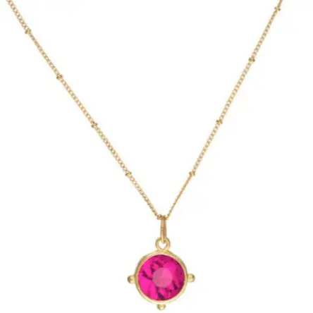 Susan Shaw Coupe Gold Chain & Crystal Dainty Necklace 1