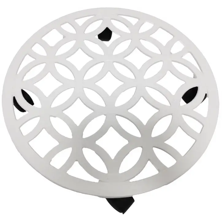 Living Accents White Cast Iron Wheeled Plant Caddy - 17" 1