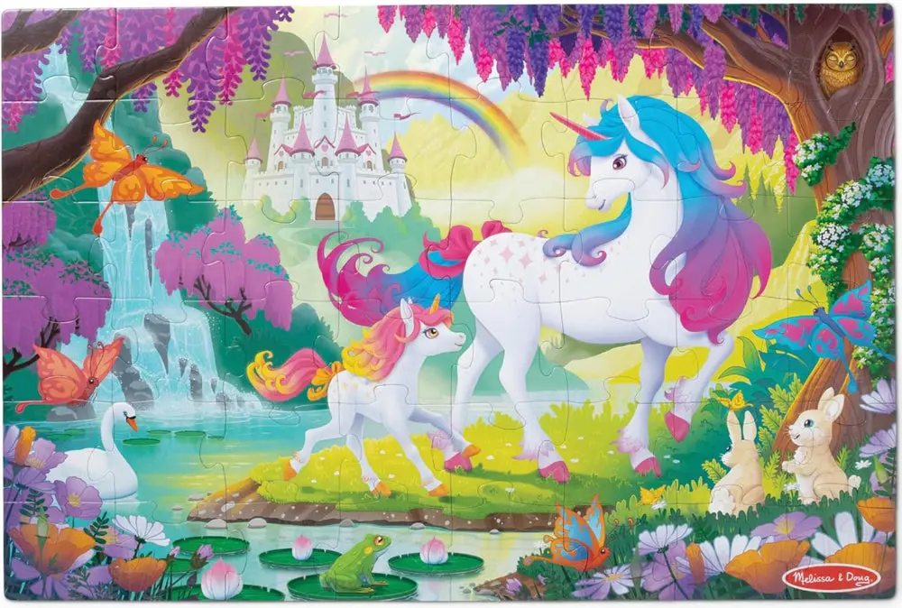 Melissa & Doug Glow-In-The-Dark Unicorn Floor Puzzle - 48 Pc. 1