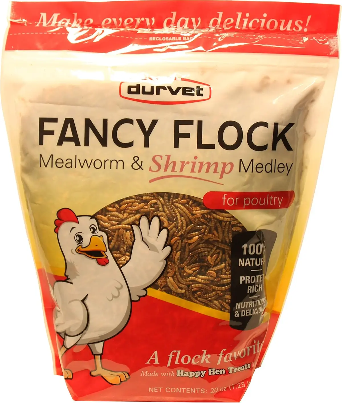 Durvet Fancy Flock Mealworm & Shrimp Chicken Treats - 20 Oz. 1