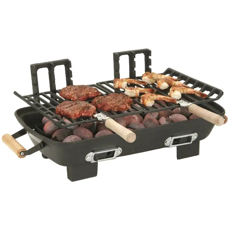 Marsh-Allen Portable Cast Iron Charcoal Hibachi Grill - 18" 1