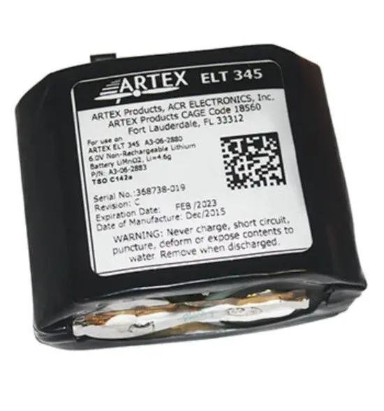 Artex Elt-345 Replacement Lithium Battery (Limno2) 1
