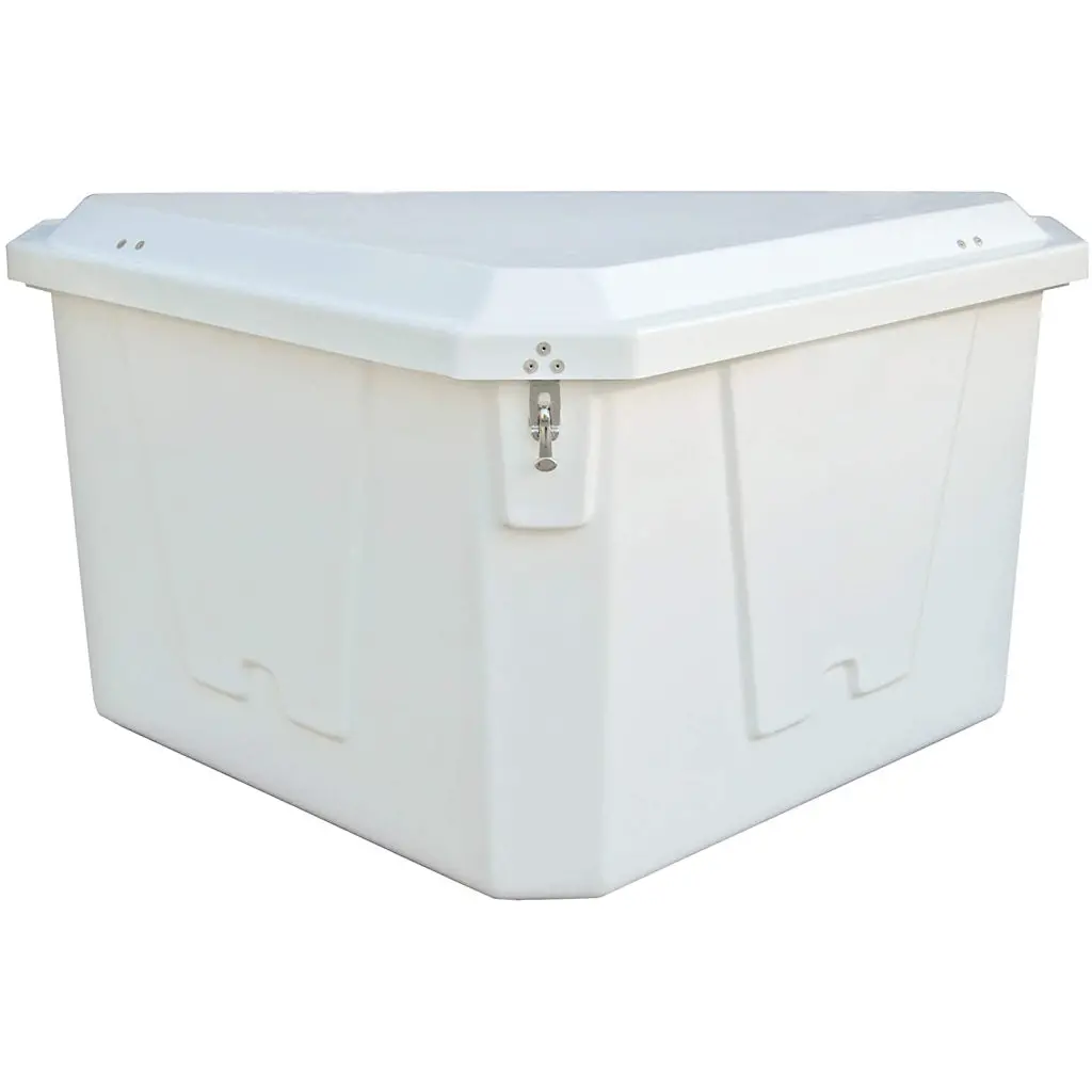Triangle Dock Box Taylor 27.5" X 54" Fiberglass 1