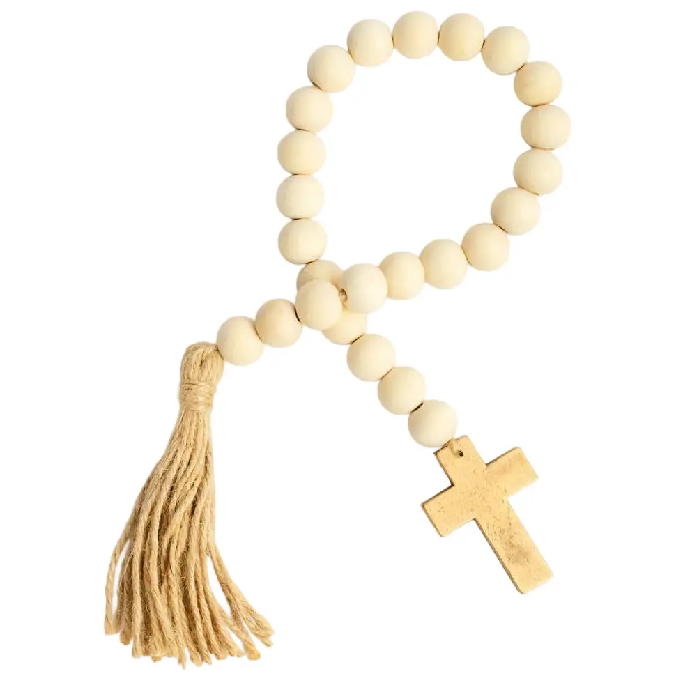 Royal Standard Wooden St. Michael Rosary Bead Garland - 24" 1