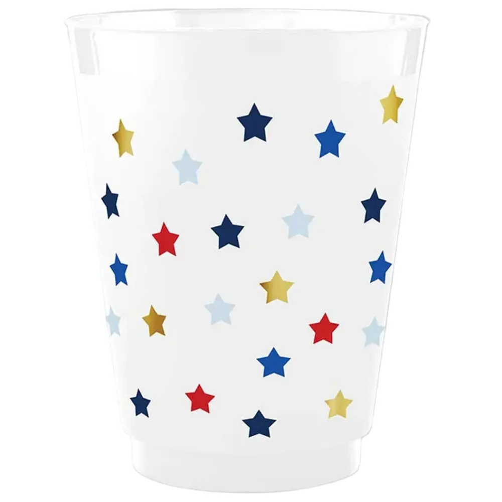 Slant Patriotic Frosted Plastic Party Cups - 8 Pc. (16 Oz.) 2