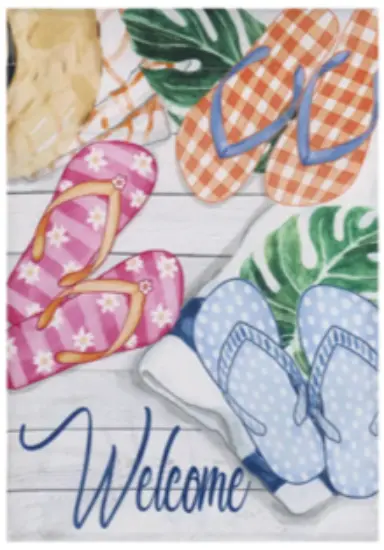 Evergreen "Welcome" Themed House Flags - 28" X 44" 11