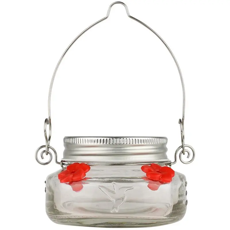 Nature's Way Glass Mason Jar Hummingbird Feeder - 6 Oz. 1