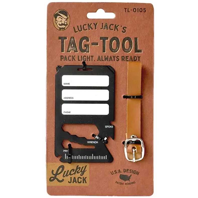 Lucky Jack's "Tag-Tool" Steel Luggage Tag Multitool 1