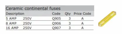 Fuses Continental 5Amp. 1