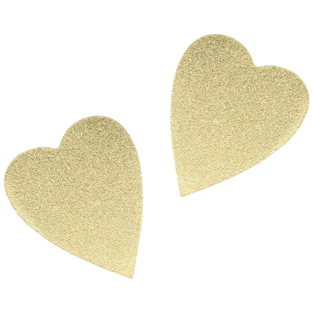 Sunshine Tienda Glitter Gold Heart Stud Earrings - 1.25" 1